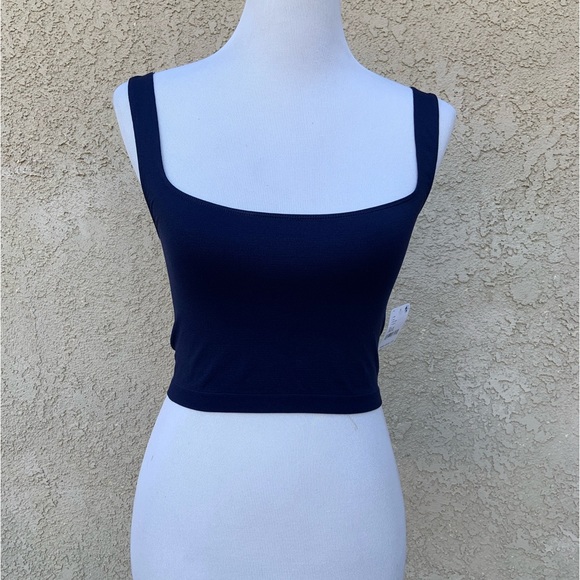 NWT Free People FP Intimately Navy Scoop Neck Crop Top - Size: M/L - Picture 3 of 9